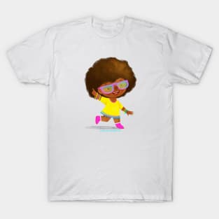 Disco fun black power girl dancing T-Shirt